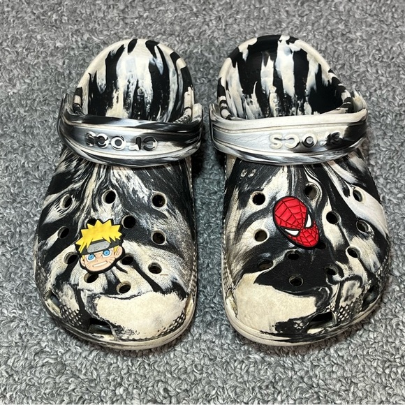 CROCS Other - Crocs Tie Dye Kids Size 11 Slip On Shoes With Gibbets